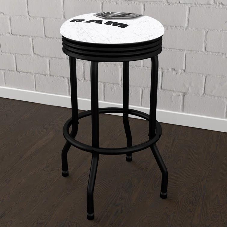 Trademark Global Swivel Upholstered Counter Stool with Metal Frame