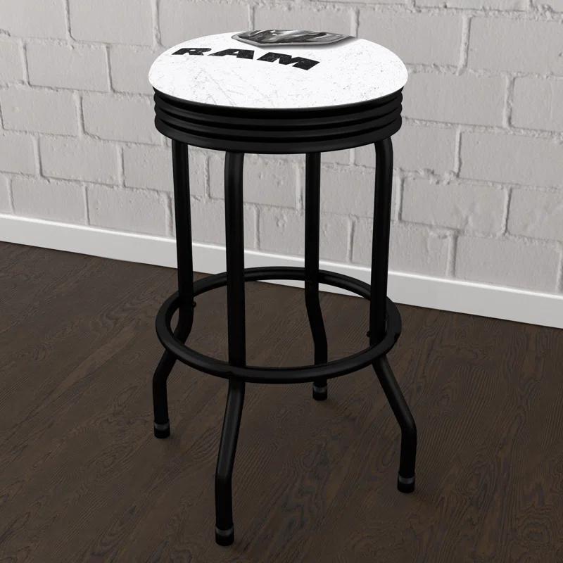 Swivel Upholstered Counter Stool with Metal Frame