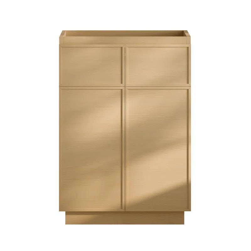 Swiss Madison St. Tropez 24" Freestanding Bathroom Vanity Cabinet Without Top In Natural Oak