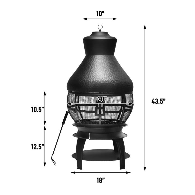 Heatmaxx Round Cast Iron Wood Burning Smokeless Chimnea