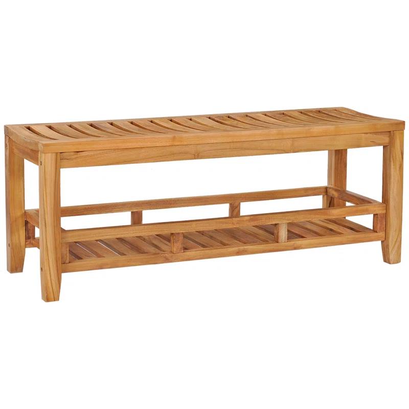 Chic Teak 47'' W Wood Shower Bench