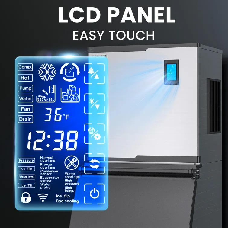 Coolake Commercial Ice Maker Machine 450lbs With 360lb Large Storage, 22 Inch Full Cube Air Cooled Stainless Steel Freestanding Ice Machine For Restaurant Church Hotel, Doe Etl Listed & Reviews | Wayfair