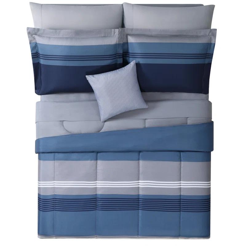 Style 212 Style 212 Carlyle Polyester Channel Striped Comforter Set