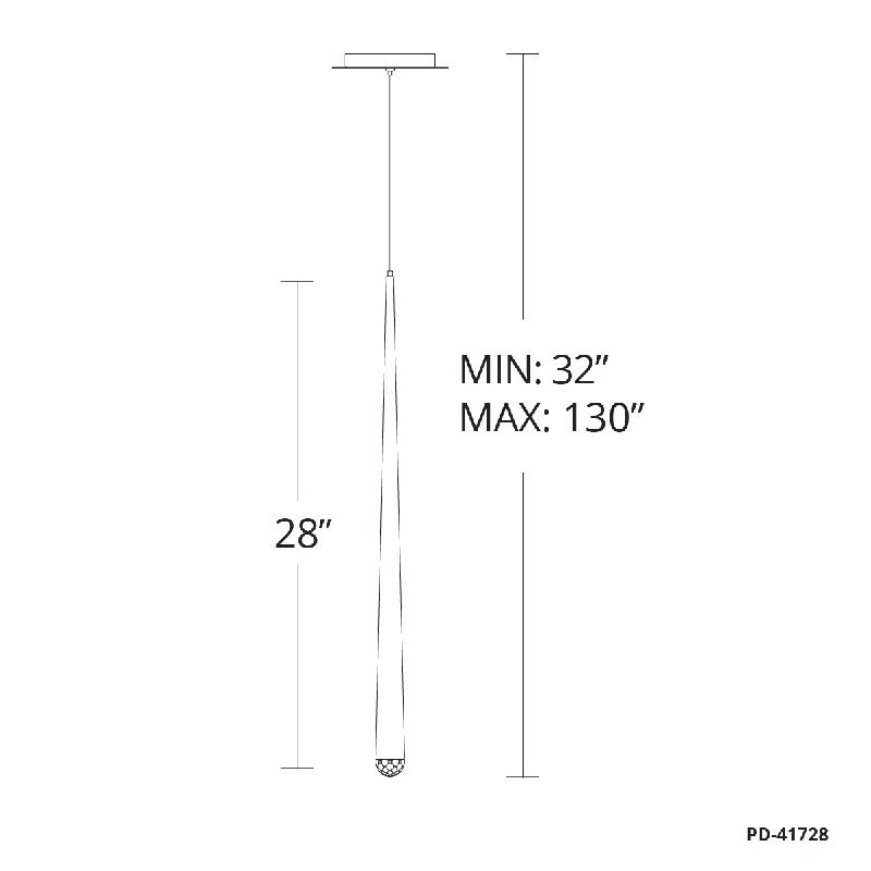Modern Forms Cascade Dimmable LED Pendant with Clear Crystal Shade
