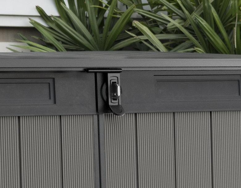 Keter Keter Premier Jumbo 6.2x4.3 ft. Horizontal Durable Resin Outdoor Storage Shed With Floor and Double Doors for Garden Patio Furniture and Tools