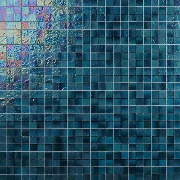 Bond Tile Speckle 11.73" x 11.73" Iridescent 2" Squares Glass Mosaic Wall Tile (0.95 Sq. Ft. / Sheet) | Wayfair