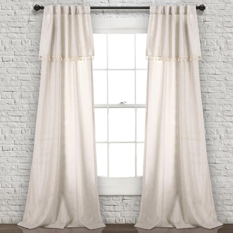 Lush Decor Solid Semi-Sheer Rod Pocket Curtain Panels (Set of 2)