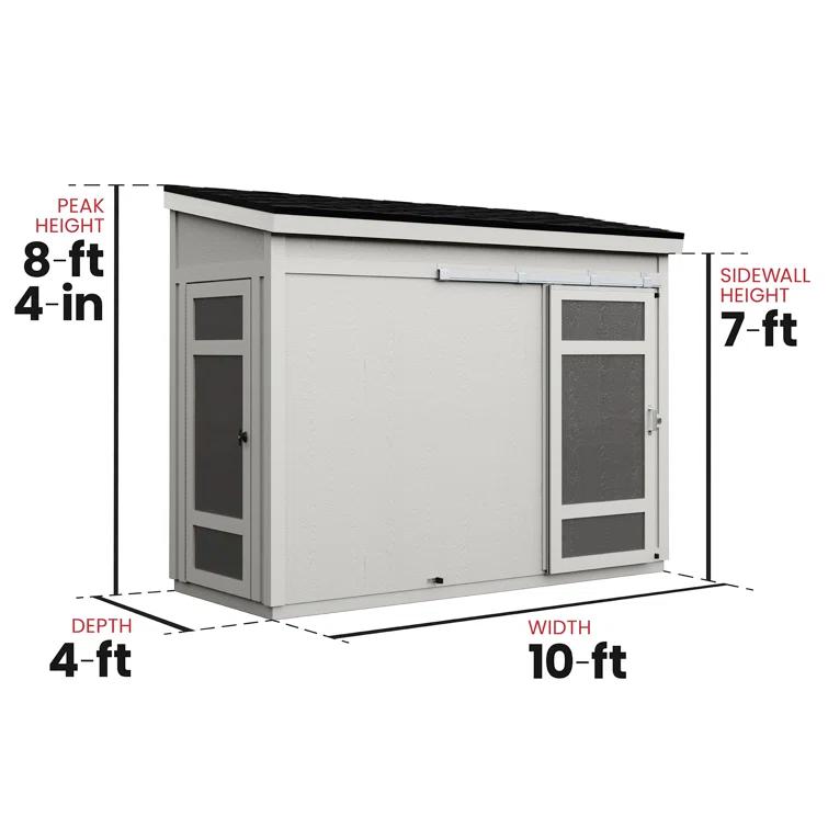 Handy Home Cambria 10 ft. W x 4 ft. D Wood Lean-To Storage Shed