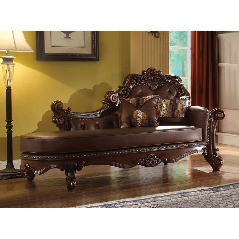 Andrew Home Studio Fonzo Faux Leather Chaise Lounge