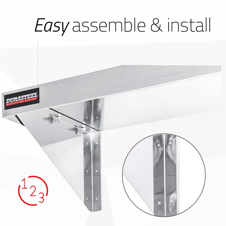 DuraSteel Stainless Steel Wall Shelf - 72" Wide x 14" Deep Commercial Grade - NSF Certified