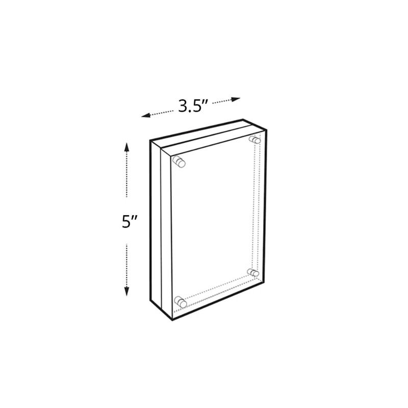 Azar Displays Clear Acrylic Magnetic Photo Frame Block 3.5" x 5" Vertical/Horizontal