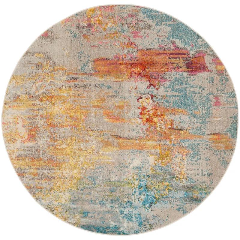 Wade Logan® Celestial 7’10” X Round Sealife Modern Indoor Rug