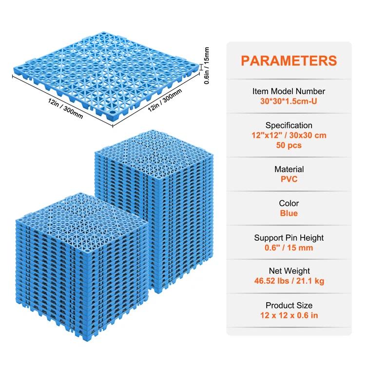 VEVOR VEVOR 12" X 12" Drainage Mats In Different Colors VEVOR 12 W x 12 L Outdoor Deck Tiles (Set of 50)