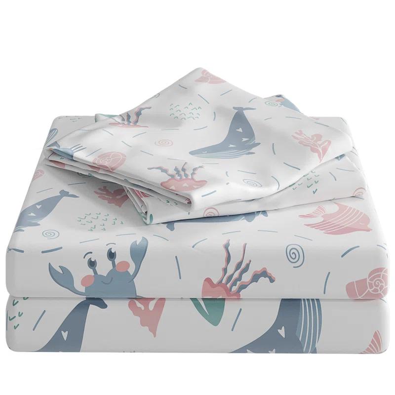CGK Linens 4 Piece Kids Microfiber Sheet Set - Wrinkle Free - Cute, Cozy, Soft