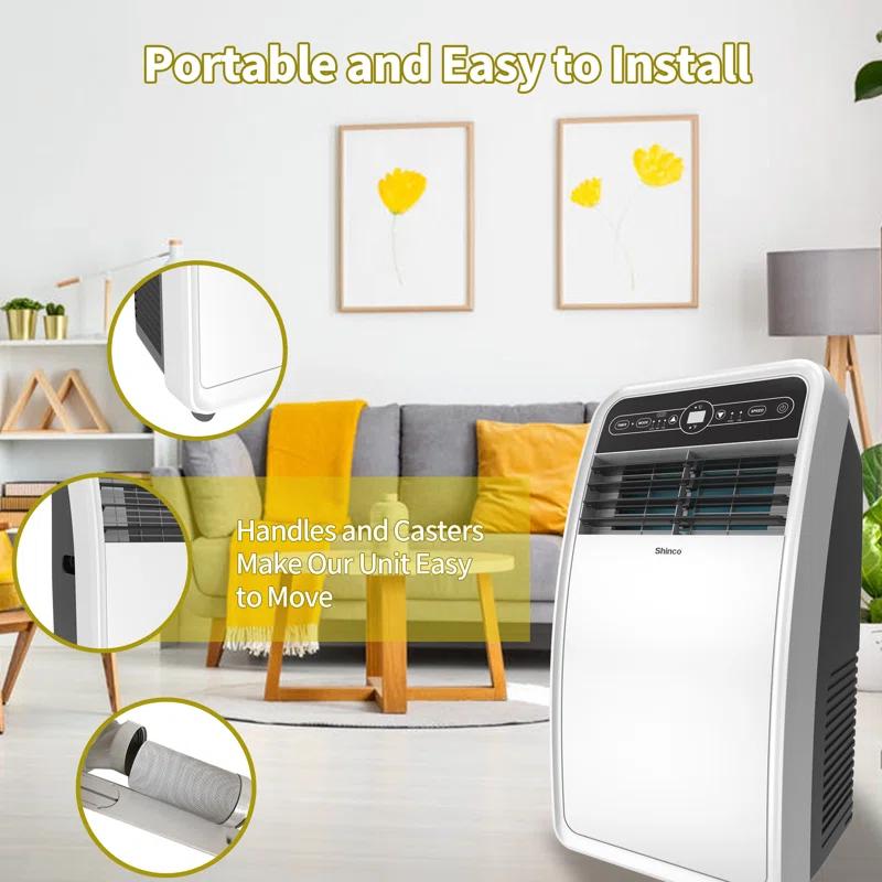 Shinco 8,000 BTU(ASHRAE) Portable Air Conditioner with Remote