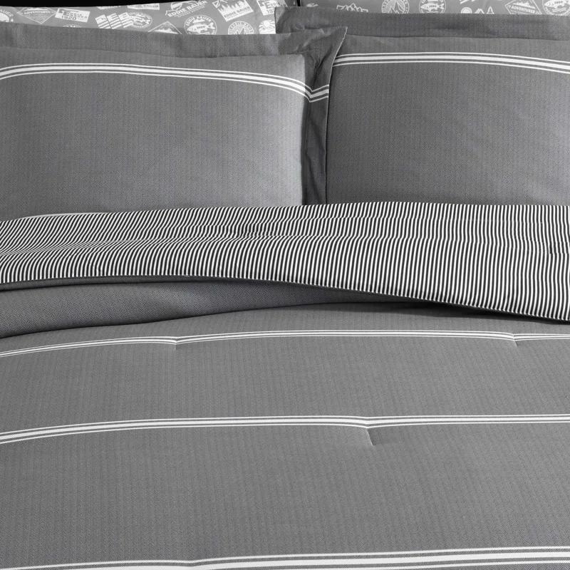 Eddie Bauer Eddie Bauer Chevron And Stripes Grey Bonus Bed Set