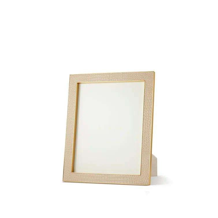 AERIN Classic Croc Fawn Leather Embossed Picture Frame