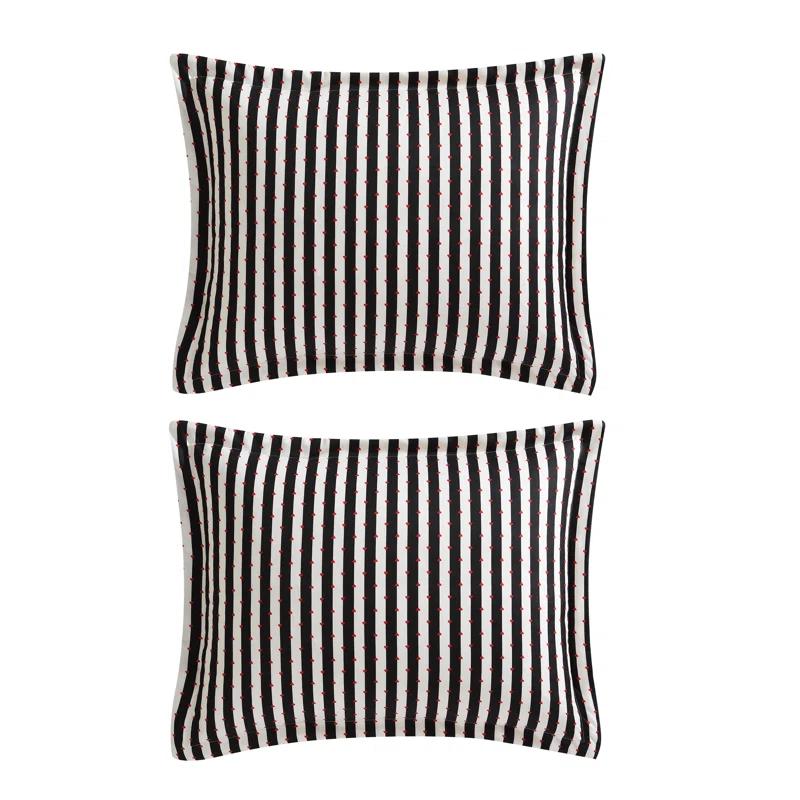 Betsey Johnson Betsey Johnson Wonderland Stripe Black Reversible Duvet Cover Set
