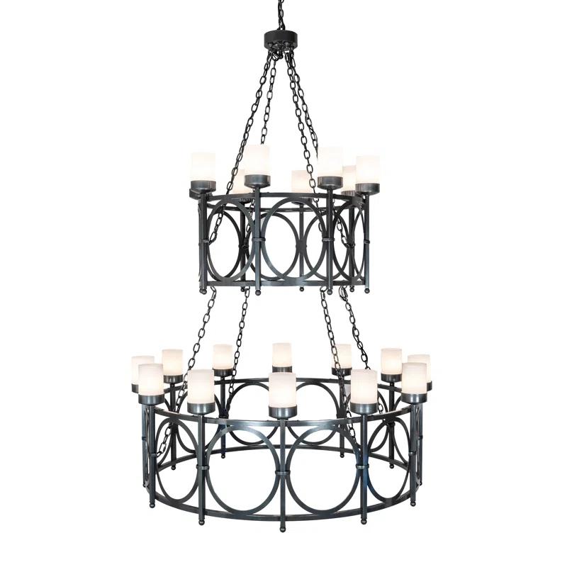 Meyda Lighting Porta 20 - Light Dimmable Tiered Chandelier