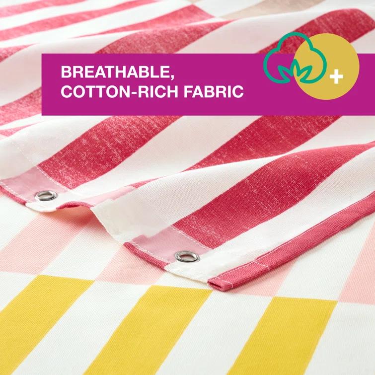 Town & Country Living Town & Country Play Adeline Offset Stripe Fabric Shower Curtain 70"X72"