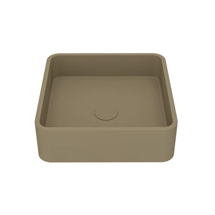 CASAINC CASAINC Maple 15.35'' Concrete Square Bathroom Sink CA-VS1020-TC