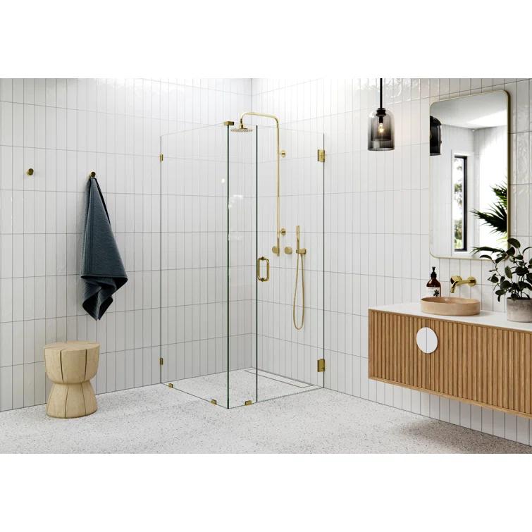41'' W x 78'' H Pivot Frameless Shower Door with Clear Glass