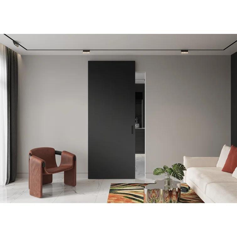 Belldinni Optima Paneled Manufactured Wood Composite Solid Core Interior Sliding Hidden Barn Door With Base Board With Installation Hardware Kit | Wayfair