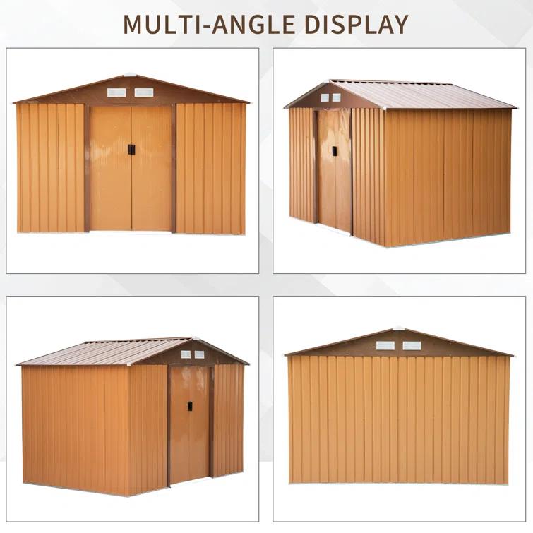 Outsunny 7 ft. W x 4 ft. D Stainless Steel Tool Shed