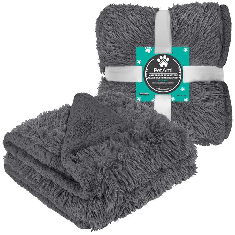 PetAmi Faux Fur Sherpa Pet Blanket