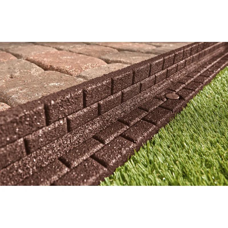Rubberific 4 ft. Brickface Rubber Landscape Lawn Edging (Set of 6)