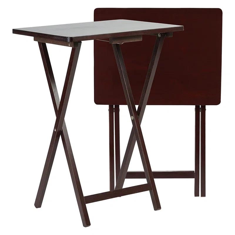 19.09'' Solid Wood Rectangular Portable Folding Table (Set of 2)