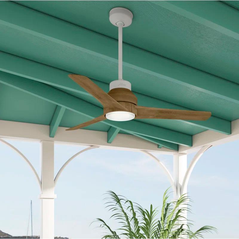 Hunter Fan 52'' Lakemont 3 - Blade LED Indoor / Outdoor Modern Ceiling Fan with Remote Control and Light Kit