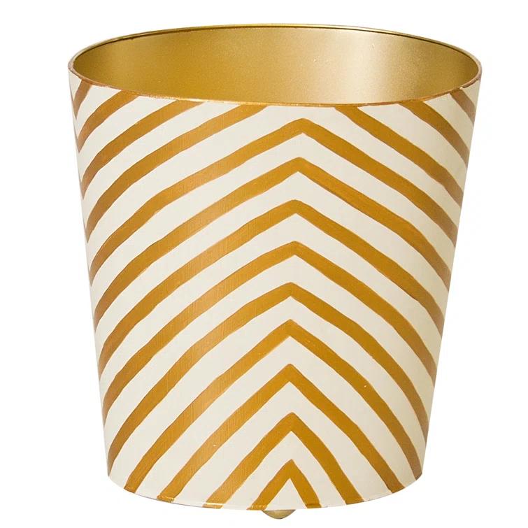 Worlds Away Zebra Curbside Waste Basket | Wayfair