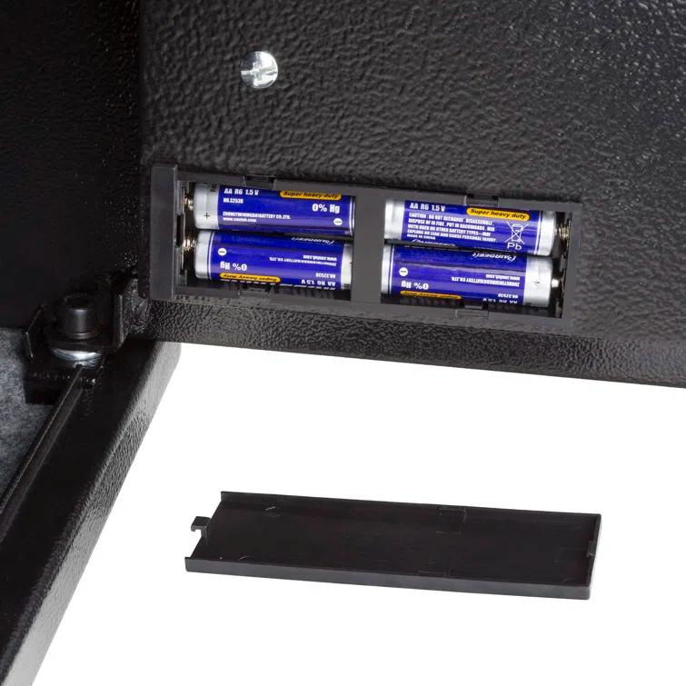 Stalwart Stalwart Electronic Safe - Digital Biometric Fingerprint Lock Box with 2 Override Keys (Black)