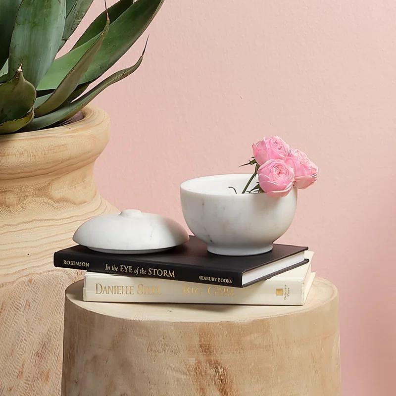 Odesky Lidded Bowl - White / Large