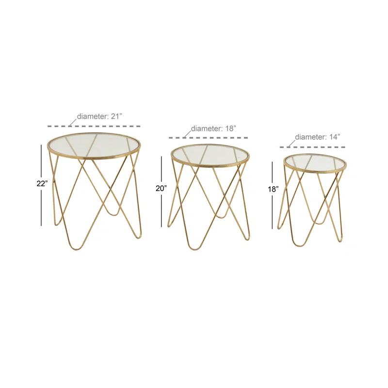 Mercer41 Minehead Glass Top Nesting Tables