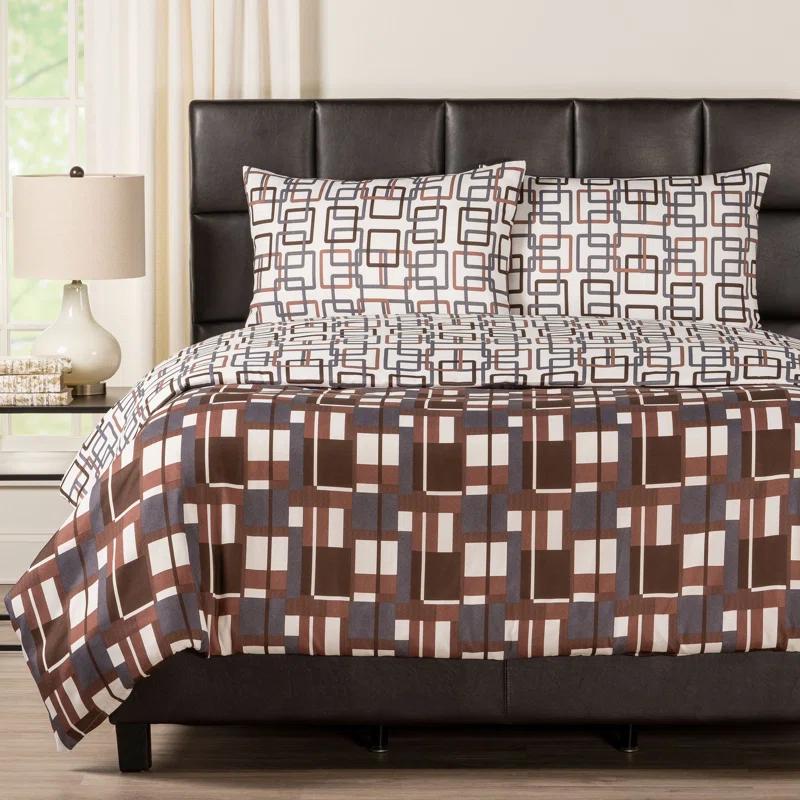 Plaid Men Plaid Duvet Cover Set