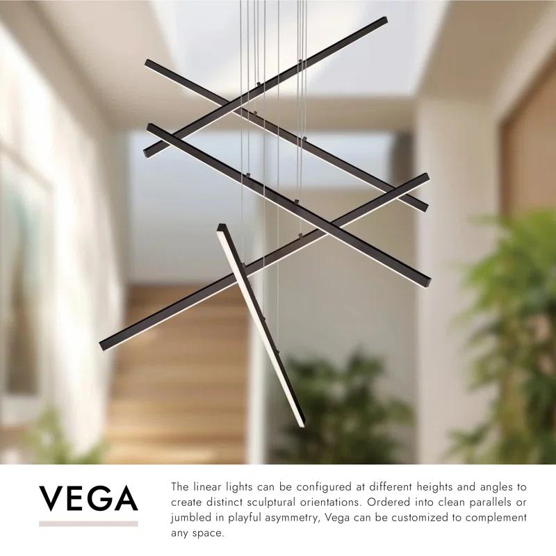 Vega 5 - Light Brushed Gold LED Unique/Statement Pendant