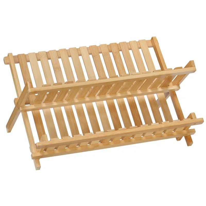 Rella Adjustable Bamboo Two Tier Dish Rack