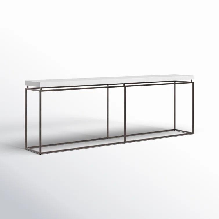 Rustic Natural Oak and Metal Console Table