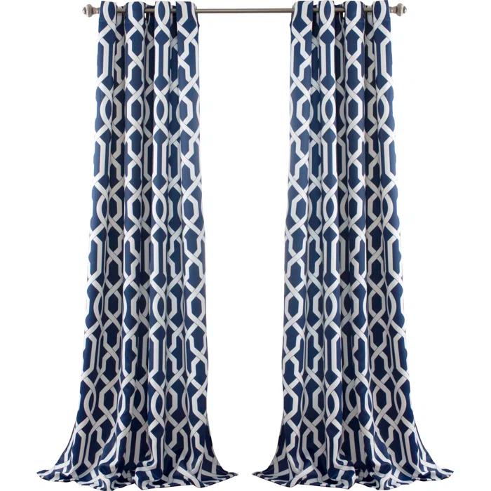 Lush Decor Trellis Polyester Room Darkening Curtain Pair (Set of 2)