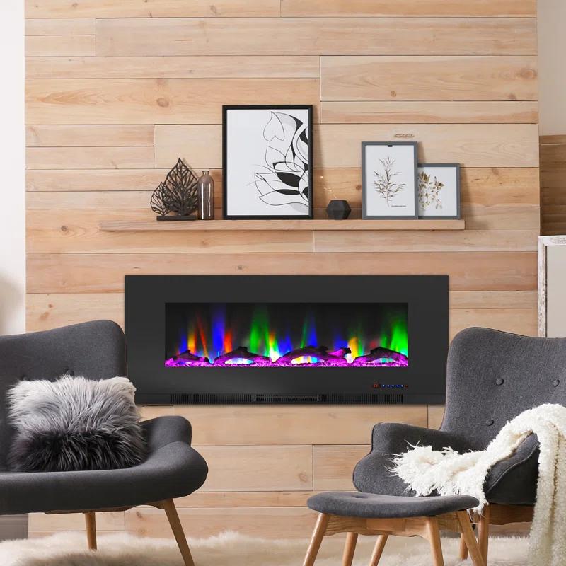 Cambridge Cambridge Wall Mount Electric Fireplace Heater with Remote Control for Indoor Use in Living Room, Bedroom, Home Office