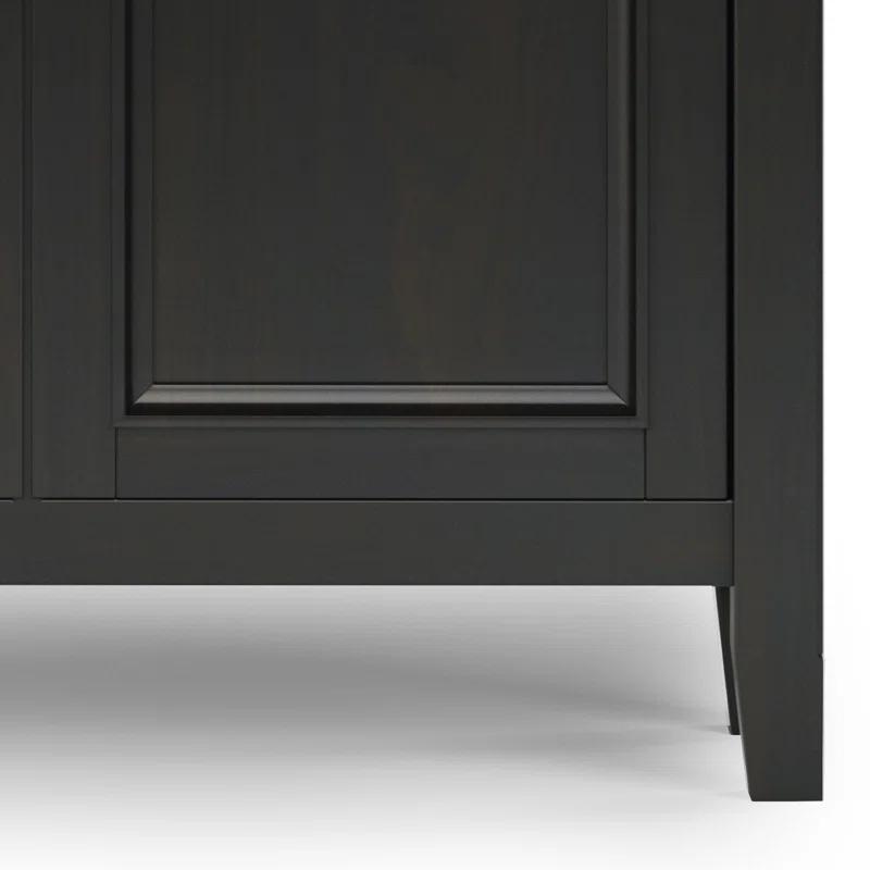 Simpli Home Amherst 36"W Solid Wood 2-Shelf Entryway Storage Cabinet with 2 Drawers and Adjustable Shelves