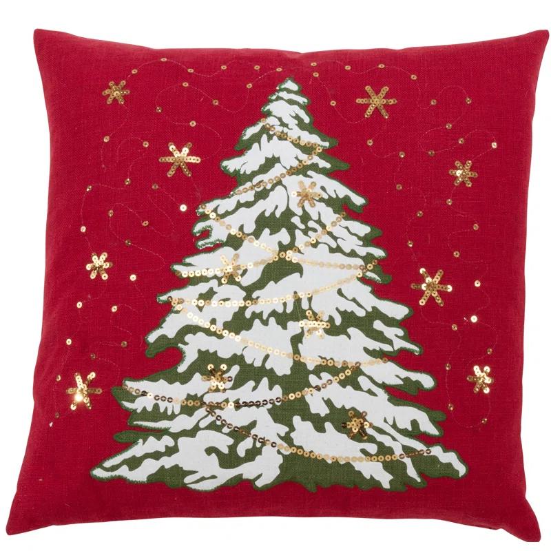 Saro O Tannenbaum Collection Sequined Pillow Cover