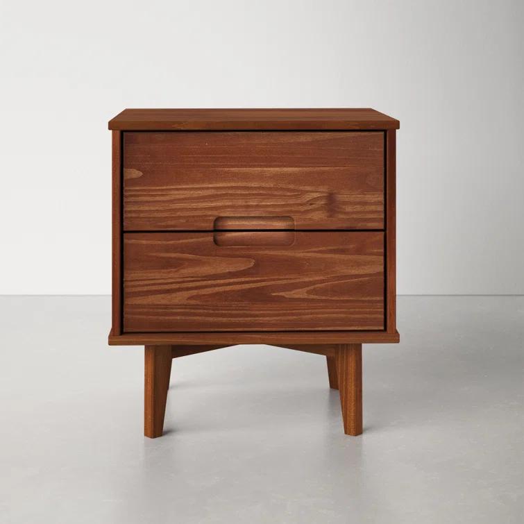 AllModern Mags Solid Wood Groove 2-Drawer Nightstand