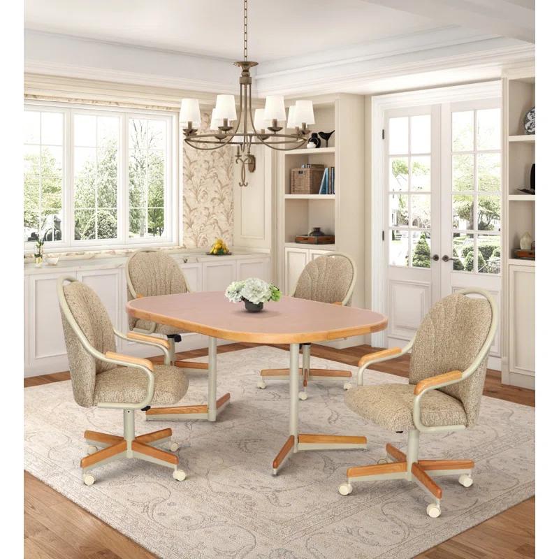Caster Chair Company 5-Piece Extendable Double-Pedestal Caster Dining Set