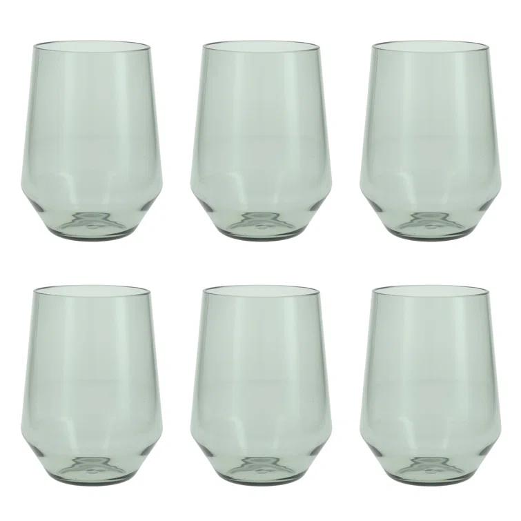 Fortessa Sole Outdoor Shatter Resistant BPA Free Premium Copolyester Plastic Drinkware 6 Pack, Terra Cotta Orange, Stemless Wine Glass (Set of 6)