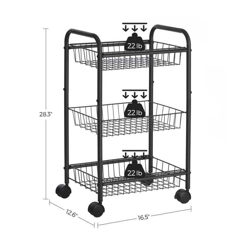 28.3'' H x 16.5'' W Utility Cart with Wheels