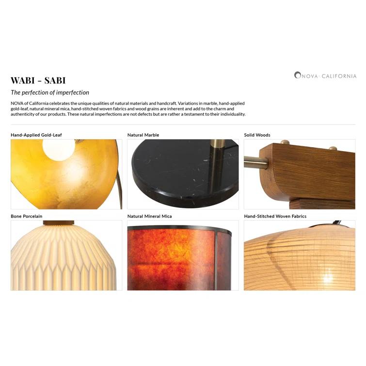 Luna Bella Table Lamp - 28", Weathered Brass, Matte White/Gold Leaf Shade, Marble Base, Dimmer Switch