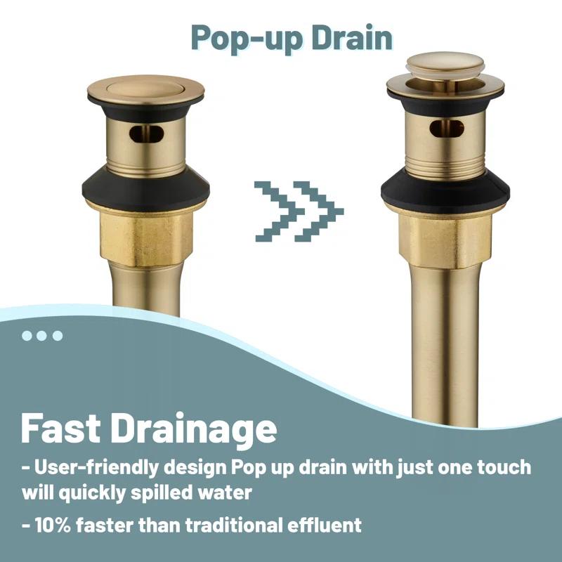 CASAINC KCL0014-BG 4-inch Centerset Bathroom Faucet with Drain